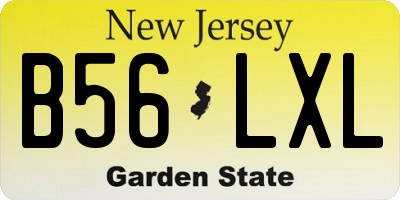 NJ license plate B56LXL