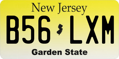 NJ license plate B56LXM