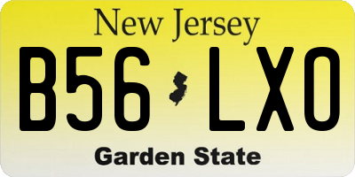 NJ license plate B56LXO