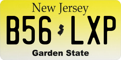 NJ license plate B56LXP