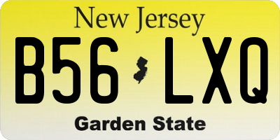 NJ license plate B56LXQ
