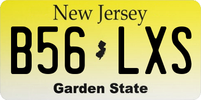 NJ license plate B56LXS