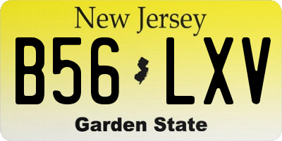 NJ license plate B56LXV