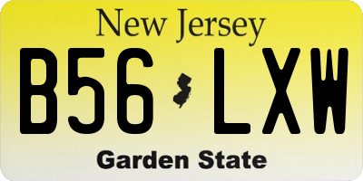 NJ license plate B56LXW