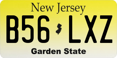 NJ license plate B56LXZ