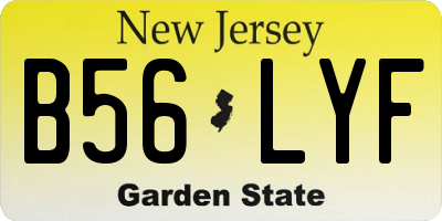 NJ license plate B56LYF