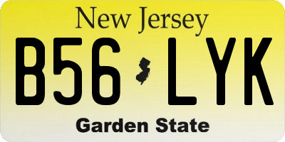 NJ license plate B56LYK