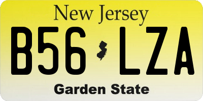 NJ license plate B56LZA