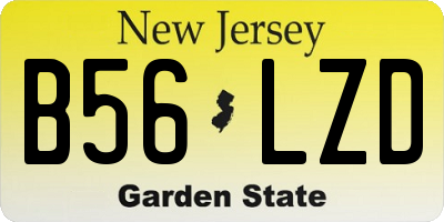 NJ license plate B56LZD