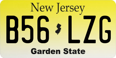 NJ license plate B56LZG