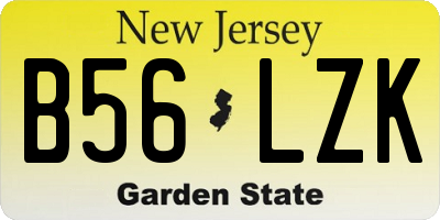 NJ license plate B56LZK