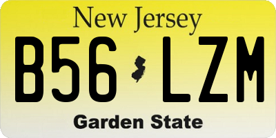 NJ license plate B56LZM