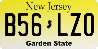 NJ license plate B56LZO