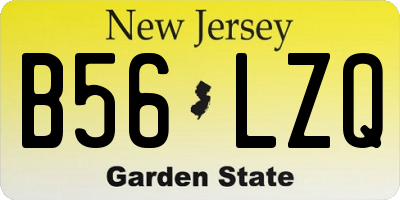 NJ license plate B56LZQ