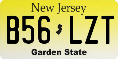 NJ license plate B56LZT