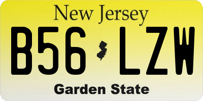 NJ license plate B56LZW