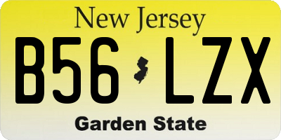 NJ license plate B56LZX