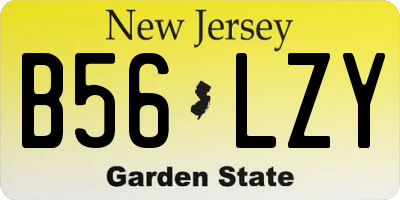 NJ license plate B56LZY