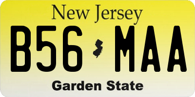 NJ license plate B56MAA
