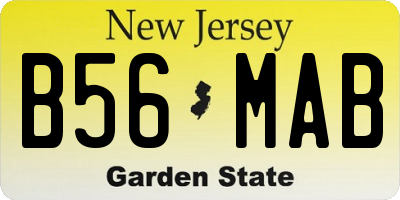 NJ license plate B56MAB