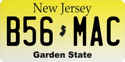 NJ license plate B56MAC