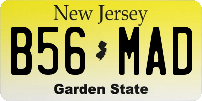 NJ license plate B56MAD