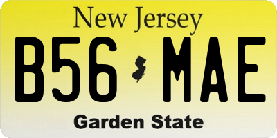 NJ license plate B56MAE