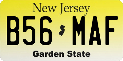 NJ license plate B56MAF
