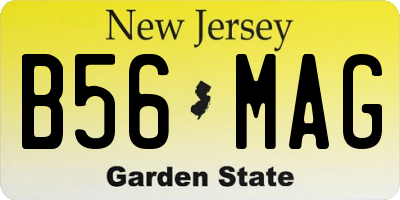 NJ license plate B56MAG