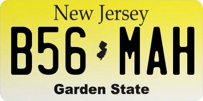 NJ license plate B56MAH