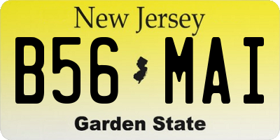 NJ license plate B56MAI