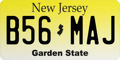 NJ license plate B56MAJ