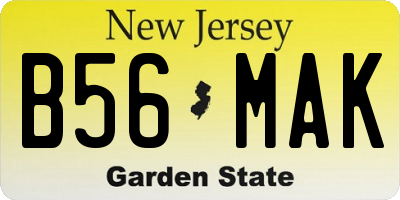 NJ license plate B56MAK