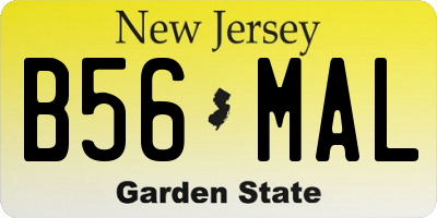 NJ license plate B56MAL
