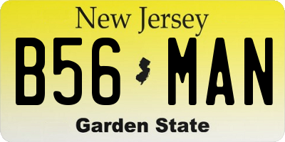 NJ license plate B56MAN