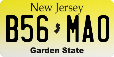 NJ license plate B56MAO