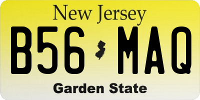 NJ license plate B56MAQ