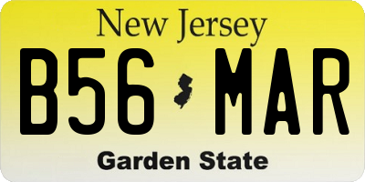NJ license plate B56MAR