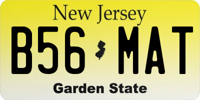 NJ license plate B56MAT