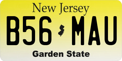 NJ license plate B56MAU