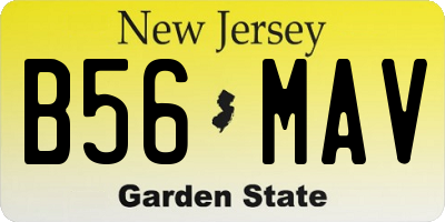 NJ license plate B56MAV