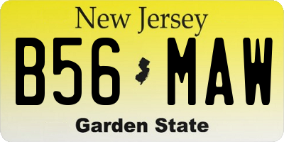 NJ license plate B56MAW
