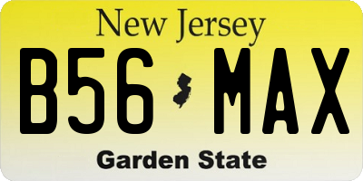 NJ license plate B56MAX
