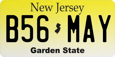 NJ license plate B56MAY