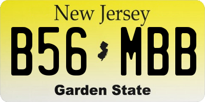 NJ license plate B56MBB