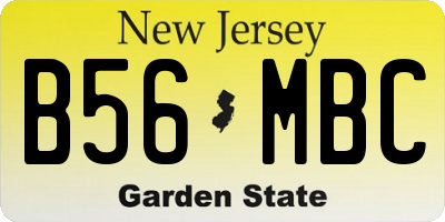 NJ license plate B56MBC