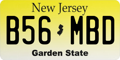 NJ license plate B56MBD