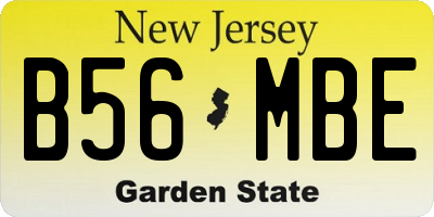NJ license plate B56MBE