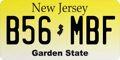 NJ license plate B56MBF