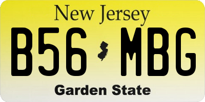 NJ license plate B56MBG